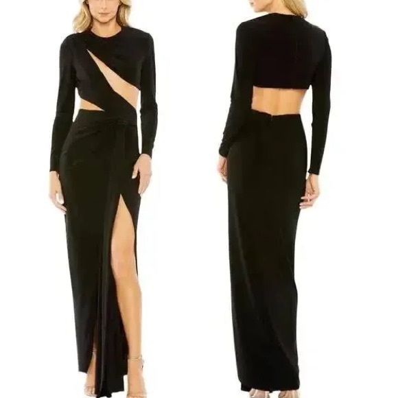 Ieena for Mac Duggal High Slit Cutout Dress Size 6